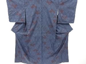 未使用品　篭目に花模様織り出し本場泥大島紬着物(5マルキ)